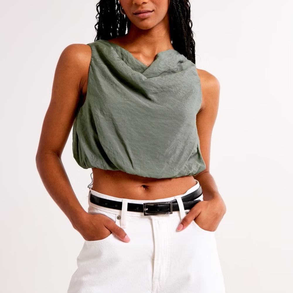 NWT Abercrombie & Fitch Green Crop Tank Top